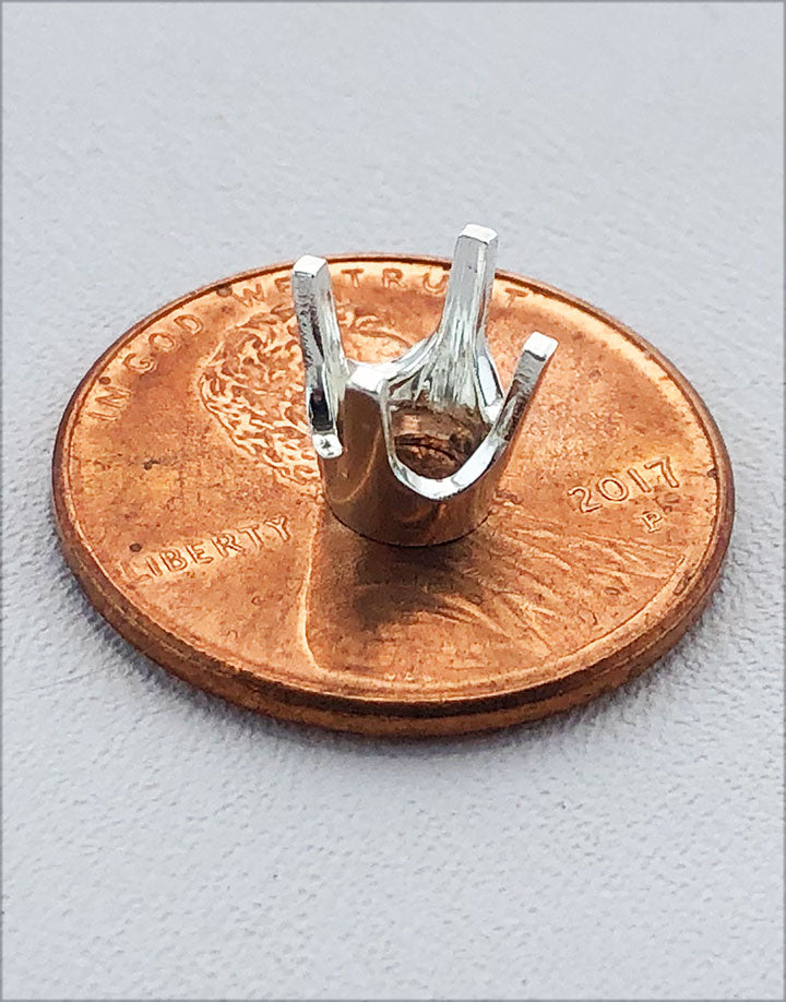 120S-X = Sterling Silver 4 Prong Round Heads