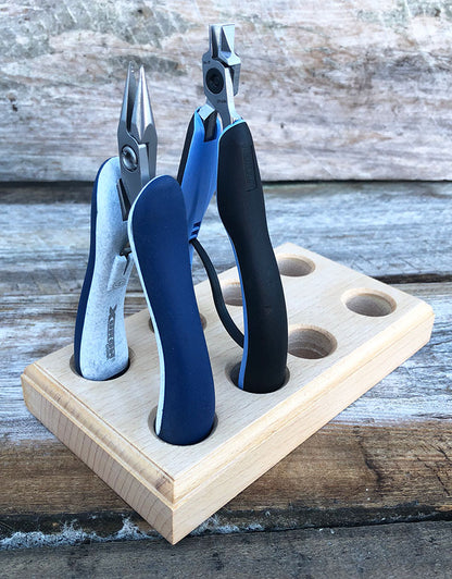 13-3154L = Wood Plier Block with Large Holes for 4 Pliers