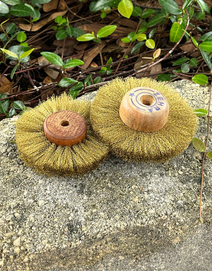 16-44X = Brass Crimped Wire Wood Hub Brushes