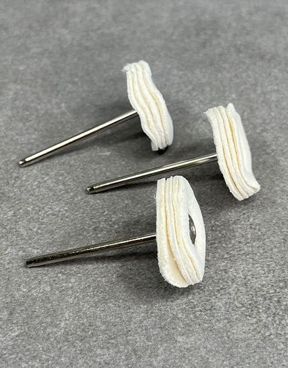 17-0993 = Mounted Chamois Buff 3/4'' Dia.  4 Ply  (Pkg of 3)