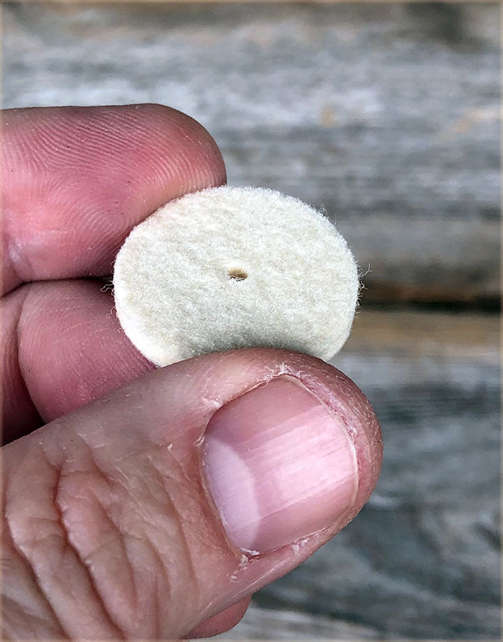 17-376 = Felt Midget Buff 1'' Soft Square Edge Wheel (Pkg of 25)