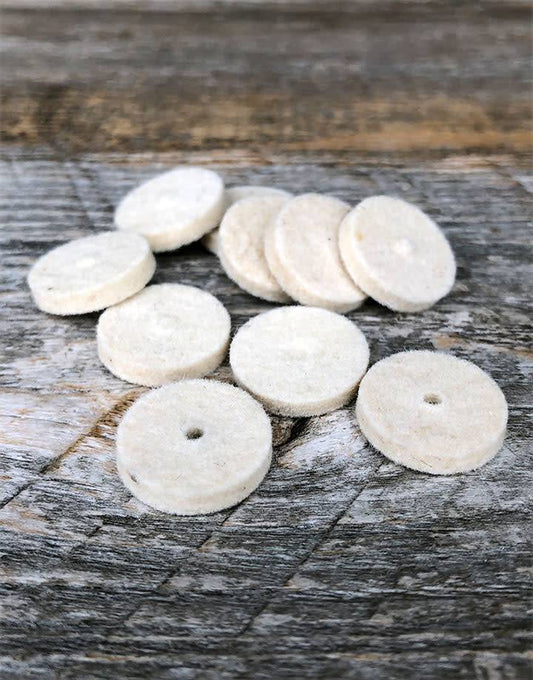 17-359 =  Felt Midget Buff 5/8'' Hard Square Edge Wheel (Pkg of 10)