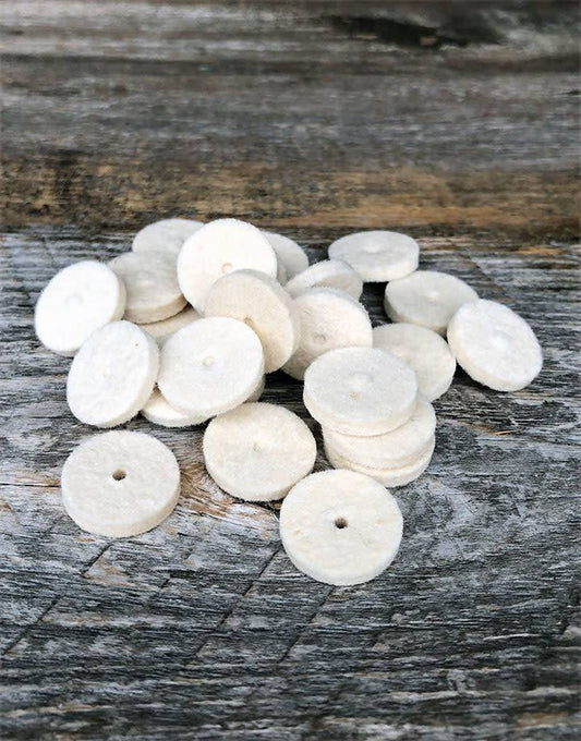 17-363 =  Felt Midget Buff 5/8'' Soft Square Edge Wheel (Pkg of 25)