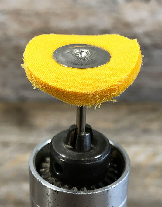 17-912 = Mini Mounted Yellow Muslin Buff, 1" (Pkg/3)