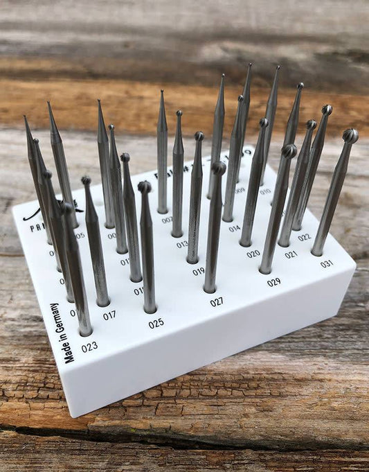 77.1099 = ROUND BUR SET TUNGSTEN/VANADIUM 24pcs (0.4 to 3.1mm)