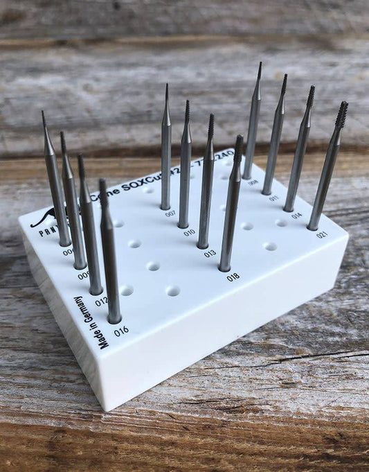 77.2240 = CONE SQUARE CROSS CUT BUR SET 12pcs (0.6 to 2.1mm)