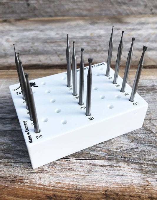 77.1840 = INVERTED CONE BUR SET (0.6 to 2.3mm) 12pcs