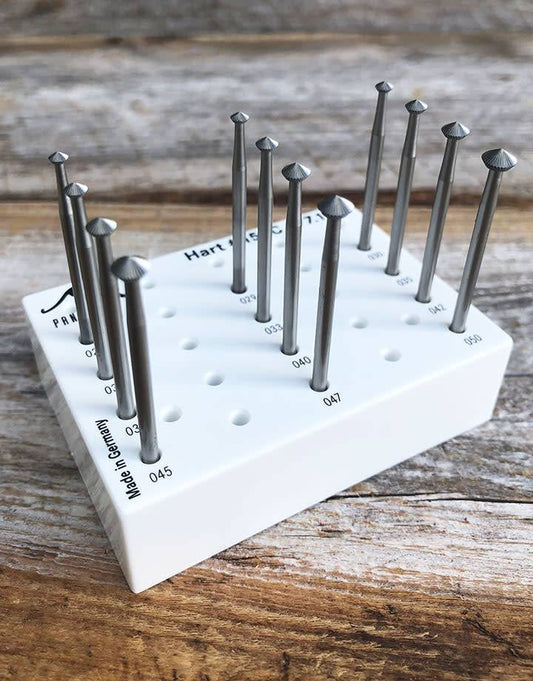 77.1198 = 90deg Hart Bur Set Tungsten/Vanadium (2.7 to 5.0mm) 12pcs