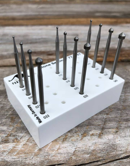 77.1497 = Setting Bur Set Tungsten/Vanadium (1.0 to 4.0mm) 12pcs