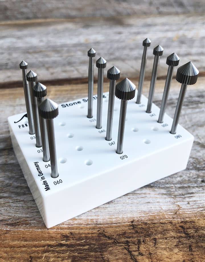 77.1498 = Setting Bur Set Tungsten/Vanadium (3.0 to 8.0mm) 12pcs