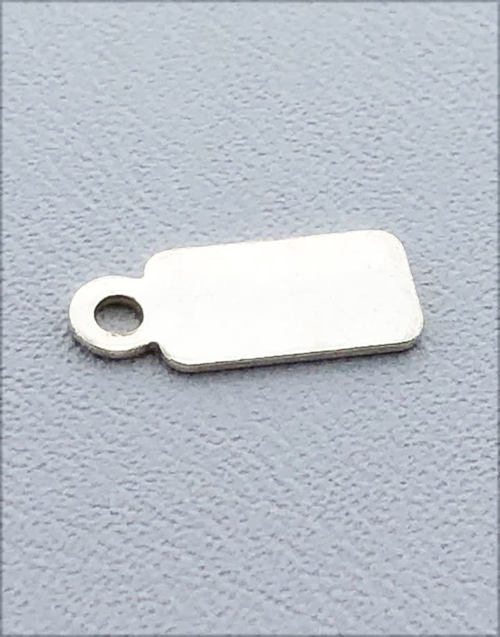 208S-09 = Sterling Silver Chain Tag Rectangle 9.1x4.8mm 1 Closed Ring (Pkg of 5)