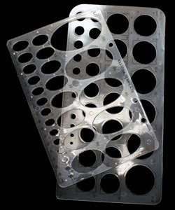 35.420 = SET of 2 TEMPLATES ROUND and OVAL