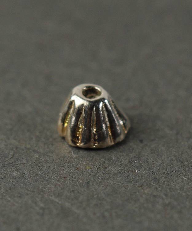5020S-51 = Bead Cap Sterling Silver Corrugated 3.0mm (Pkg of 10)