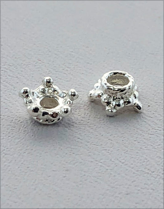5020S-52 = Sterling Silver Bead Cap Star 5.0mm (Pkg of 5)
