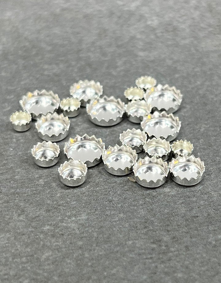 517S = Sterling Serrated Bezel Cups (Pkg/5)