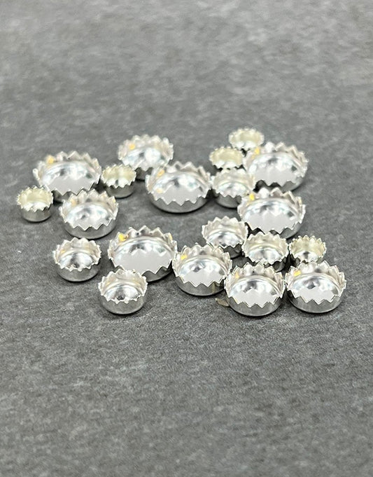 517S = Sterling Serrated Bezel Cups (Pkg/5)