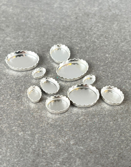 518S = Sterling Silver Oval Serrated Bezel Cup (pkg/5)
