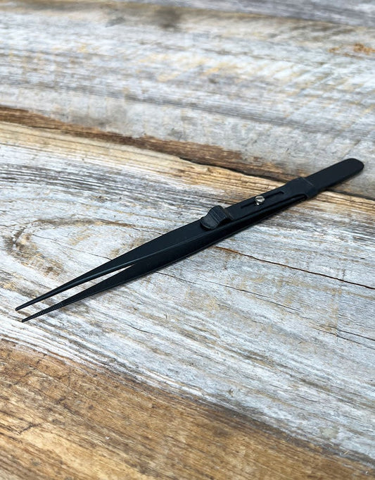 57.0360 = Economy Black Locking Fine Diamond Tweezers