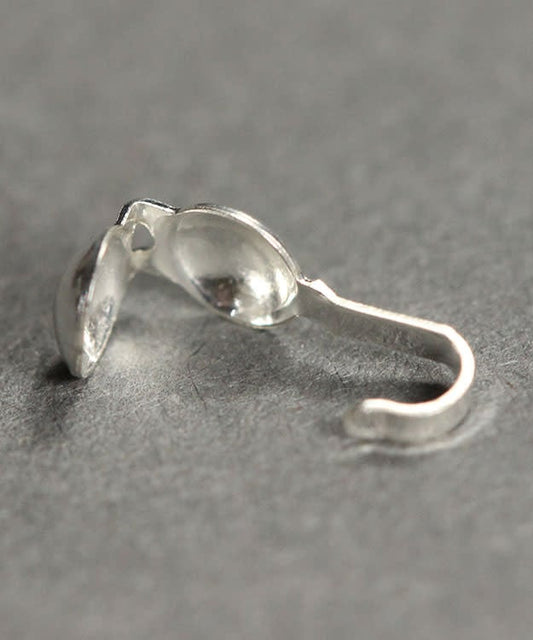 580S-10 = Clam Shell Bead Tips Sterling Silver (Pkg of 20)