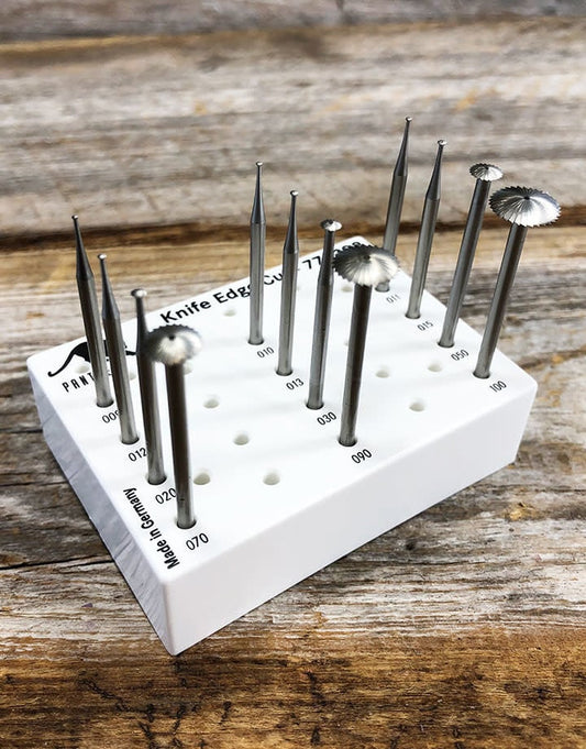 77.1398 = Knife Edge Cutting Bur Set Tungsten/Vanadium (0.9 to 10.0mm) 12pcs