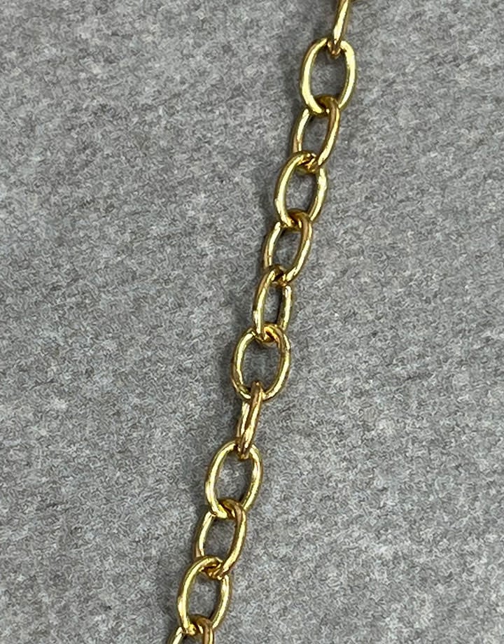800BR-05 = Brass Oval Cable Chain 5.0mm wide (FOOT)