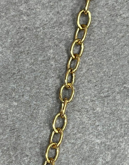 800BR-05 = Brass Oval Cable Chain 5.0mm wide (FOOT)