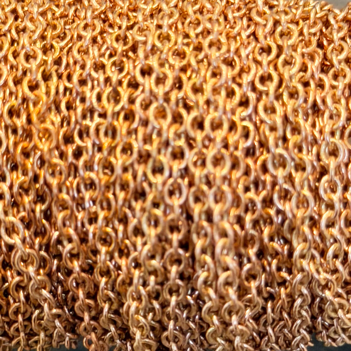 800BR-07 = Brass Round Cable Chain 2.5mm wide (FOOT)