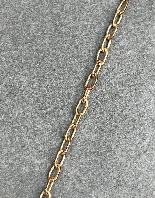 800BR-08 = Brass Oval Cable Chain 2.3mm wide (FOOT)