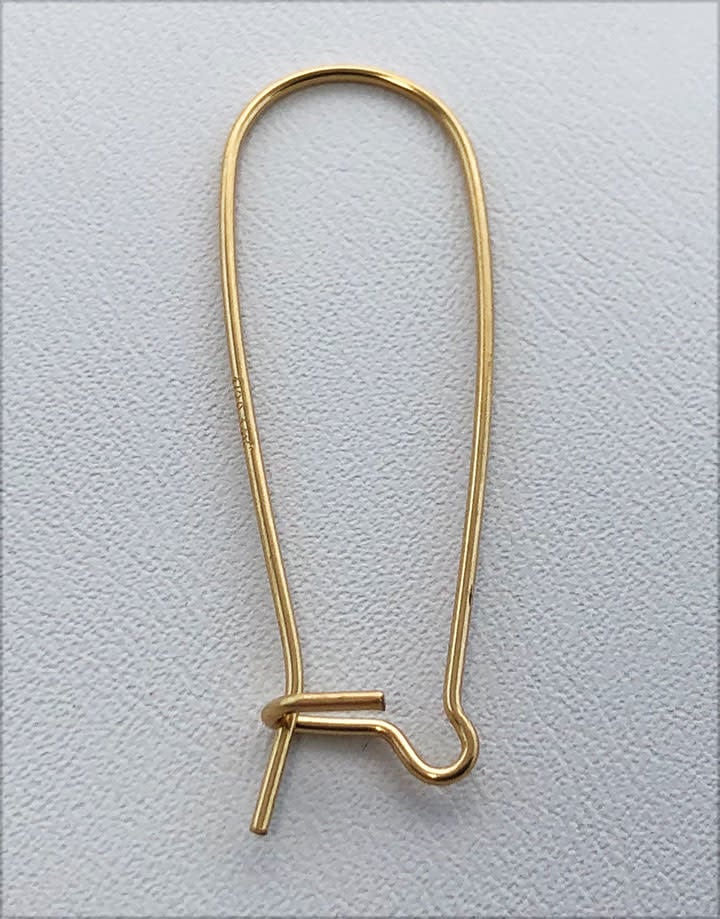 803F-16 = GOLD FILLED KIDNEY EARWIRE 35.0mm