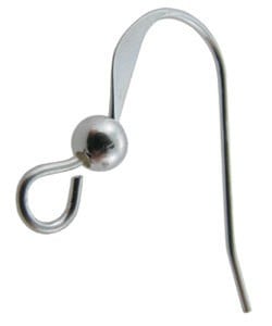 803S-15 = Flat Earwire with 3mm Bead Sterling Silver (Pkg of 10)