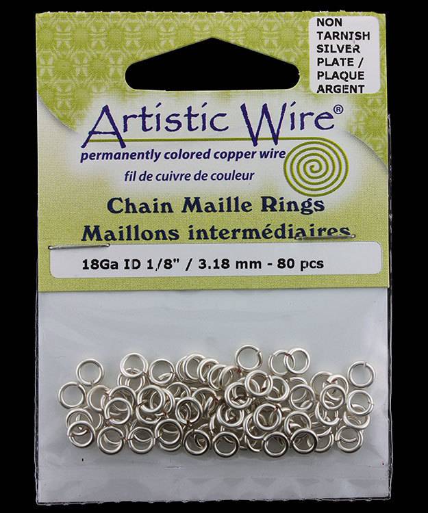 900AWS-03 = Artistic Wire Tarnish Resistant Silver Color Jump Ring 3.1mm ID (1/8'') 18ga
