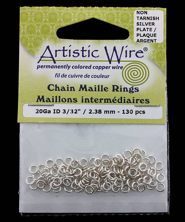 900AWS-11 = Artistic Wire Tarnish Resistant Silver Color Jump Ring 2.4mm ID (3/32'') 20ga
