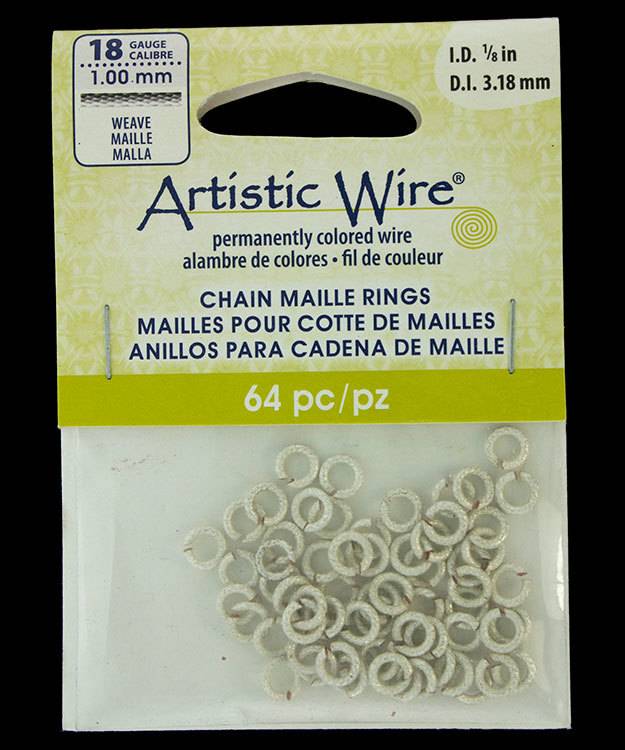 900AWSW-03 = Artistic Wire Weave Wire Silver Color Jump Ring 3.1mm ID (1/8") 18ga