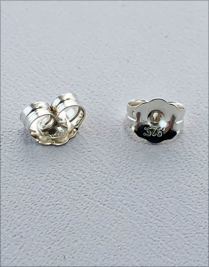909S-04 = Earring Back Medium/Light Sterling Silver (Pkg of 20)