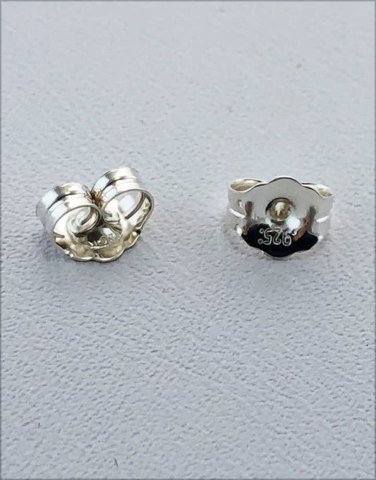 909S-04 = Earring Back Medium/Light Sterling Silver (Pkg of 20)