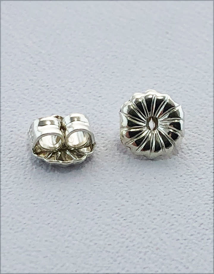909S-05 = Earring Back Medium Sterling Silver 5mm (Pkg of 10)