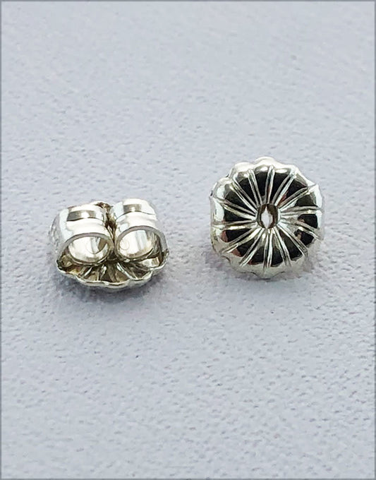 909S-05 = Earring Back Medium Sterling Silver 5mm (Pkg of 10)