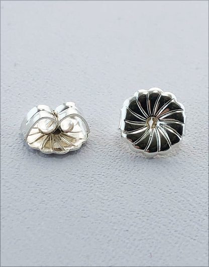 909S-07 = Earring Back Heavy Sterling Silver 7mm (Pkg of 10)
