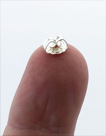 909S-07 = Earring Back Heavy Sterling Silver 7mm (Pkg of 10)