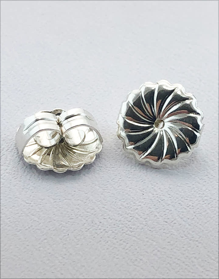 909S-09 = Earring Back Jumbo Sterling Silver 10mm (Pkg of 6)