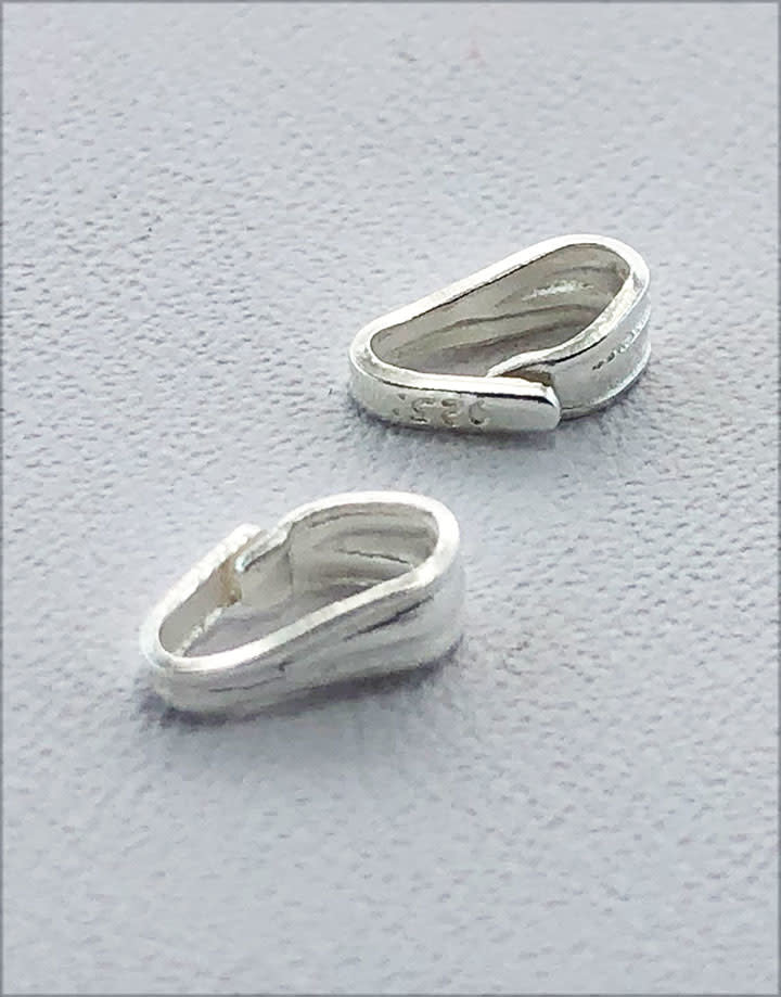 910S-11 = Sterling Silver Clip On Bail 1.8mm Opening 5.0mm Height (Pkg of 10)