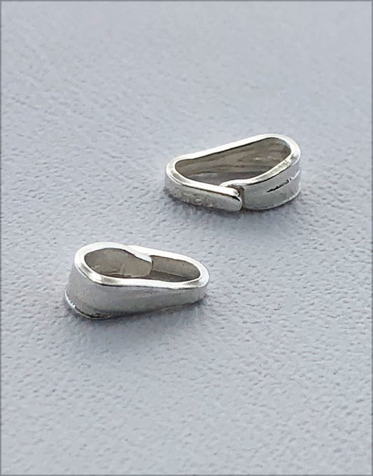 910S-12 = Sterling Silver Clip On Bail 2.7mm Opening 6.5mm Height (Pkg of 10)