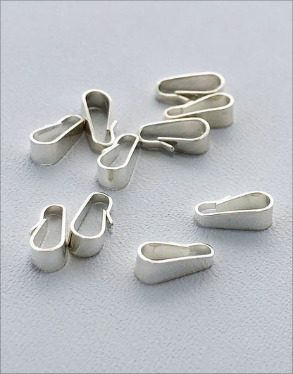 910S-16 = Sterling Silver Clip On Bail 2.8mm Opening 7.5mm Height (Pkg of 10)