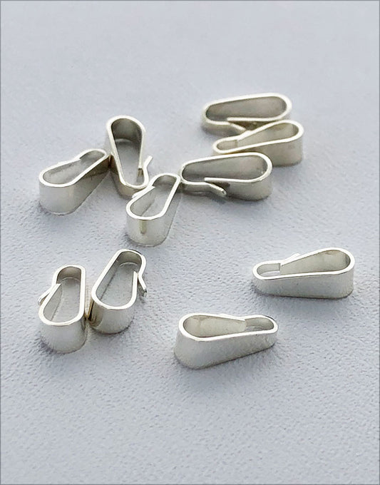 910S-16 = Sterling Silver Clip On Bail 2.8mm Opening 7.5mm Height (Pkg of 10)