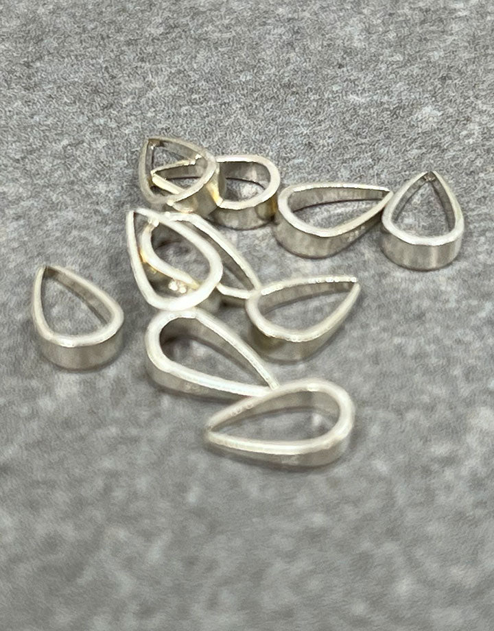 910S-25 = Sterling Silver Split Bail 7 x 2mm (Pkg of 10)