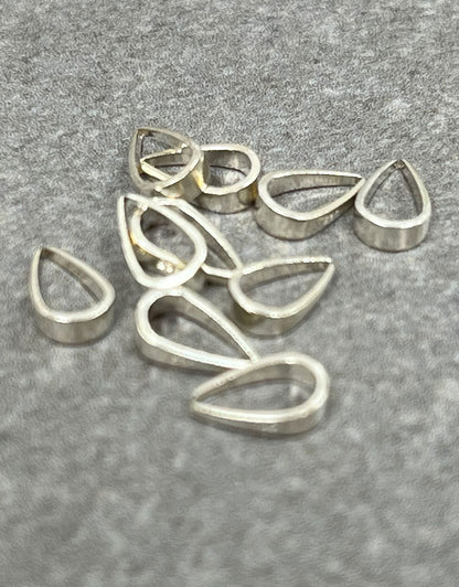 910S-25 = Sterling Silver Split Bail 7 x 2mm (Pkg of 10)