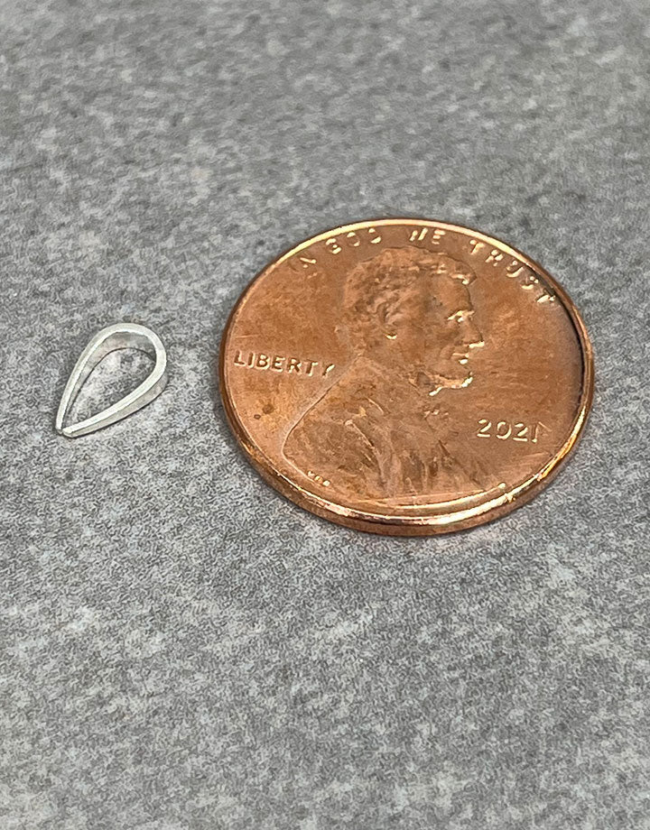 910S-25 = Sterling Silver Split Bail 7 x 2mm (Pkg of 10)