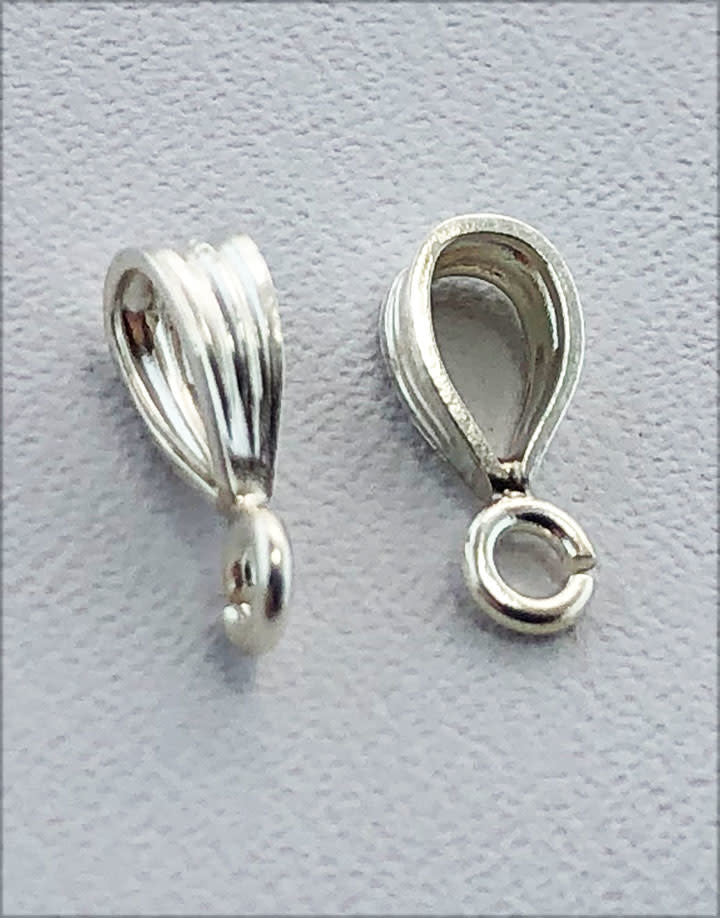 910S-36 = Sterling Silver Bail with Loop 2.7 x 5.7mm (Pkg of 4)