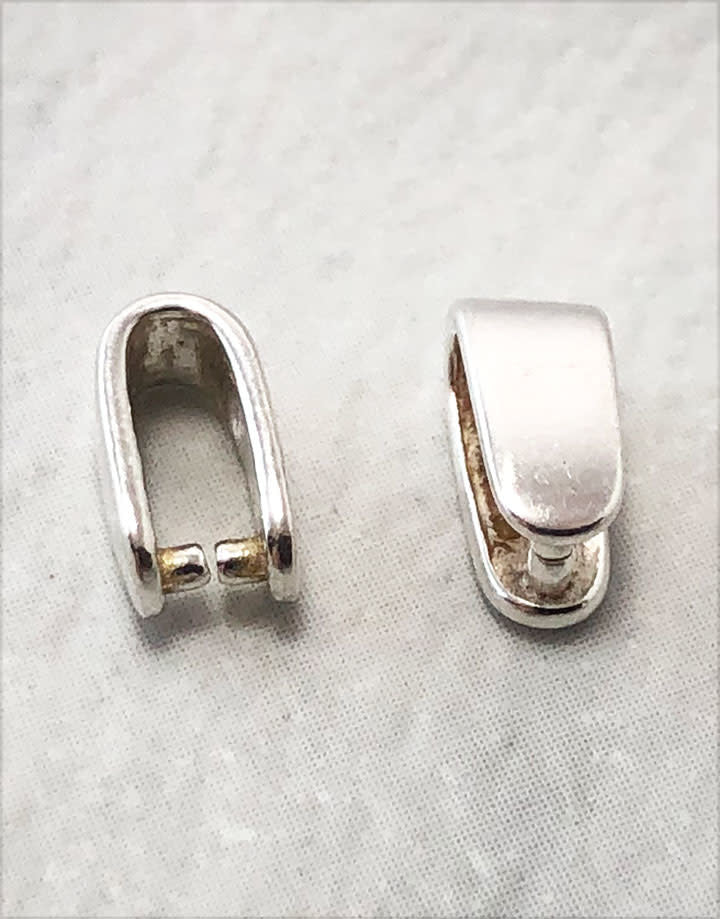 910S-46 = Pinch Bail Sterling Silver 4.1 x 7.4mm High (Each)