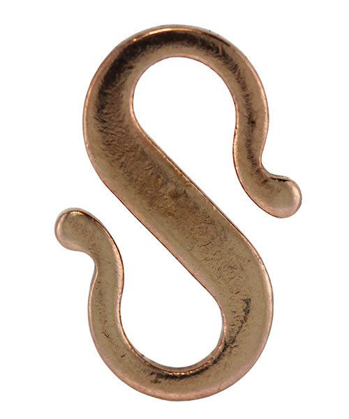 913CU-02 = Copper  '' S '' Hook 13x8mm  (Pkg of 12)